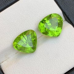Vivid Green Natural Peridot Pear Cut 8.33 Carat Loose Gemstone Set, Pakistan