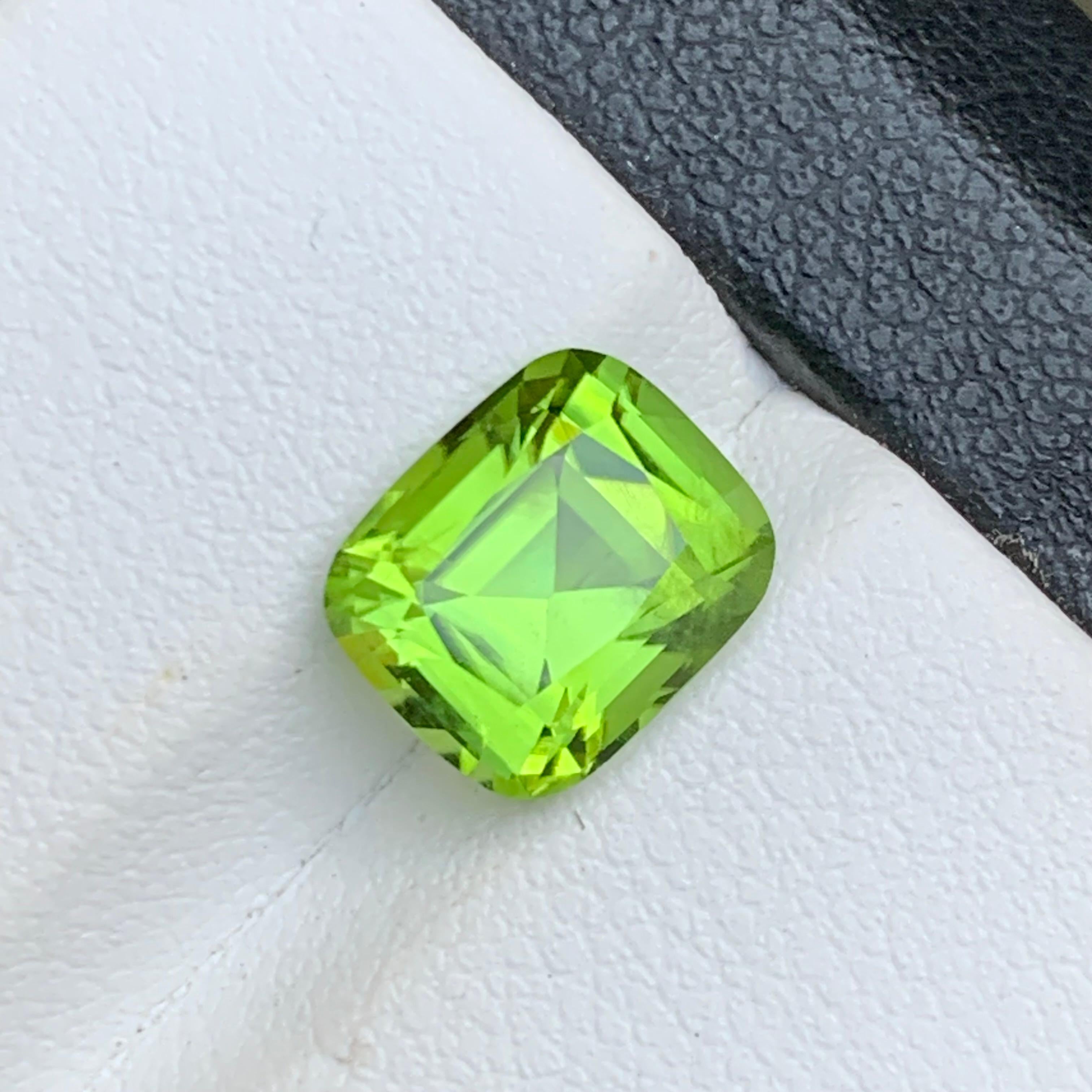 Vivid Green Natural Peridot Loose Gemstone for Ring, Pendant Necklace or any other Jewelry Setting-Cushion Cut from Supat Valley Kohistan Pakistan!!

💎 GEMSTONE TYPE: Peridot
⚖️ WEIGHT: 3.00 Carats
🪚 SHAPE & CUT: Cushion Cut
📏 SIZE (MM): 9.04 x