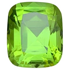 Anello di peridoto naturale verde vivo, gemma sfusa da 3 carati con taglio a cuscino per gioielli