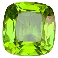 Vivid Green Natural Peridot Ring Lose Edelstein 3,36 Ct Square Cushion-Schmuck