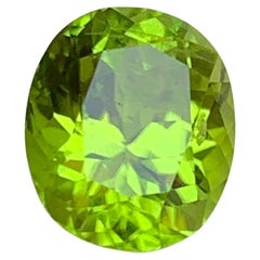 Vivid Green Natural Peridot Ring Lose Edelstein 3,46 Ct Oval Schliff für Schmuck