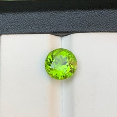 Anillo de peridoto natural verde vivo Piedra suelta 3,60 qt Talla redonda brillante-Joya