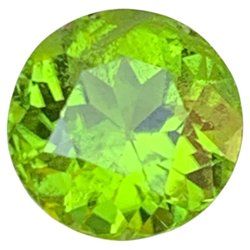 Anillo de peridoto natural verde vivo Piedra suelta 3,60 qt Talla redonda brillante-Joya