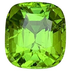 Vivid Green Natural Peridot Ring Lose Edelstein 3,80 Ct Cushion Cut für Schmuck