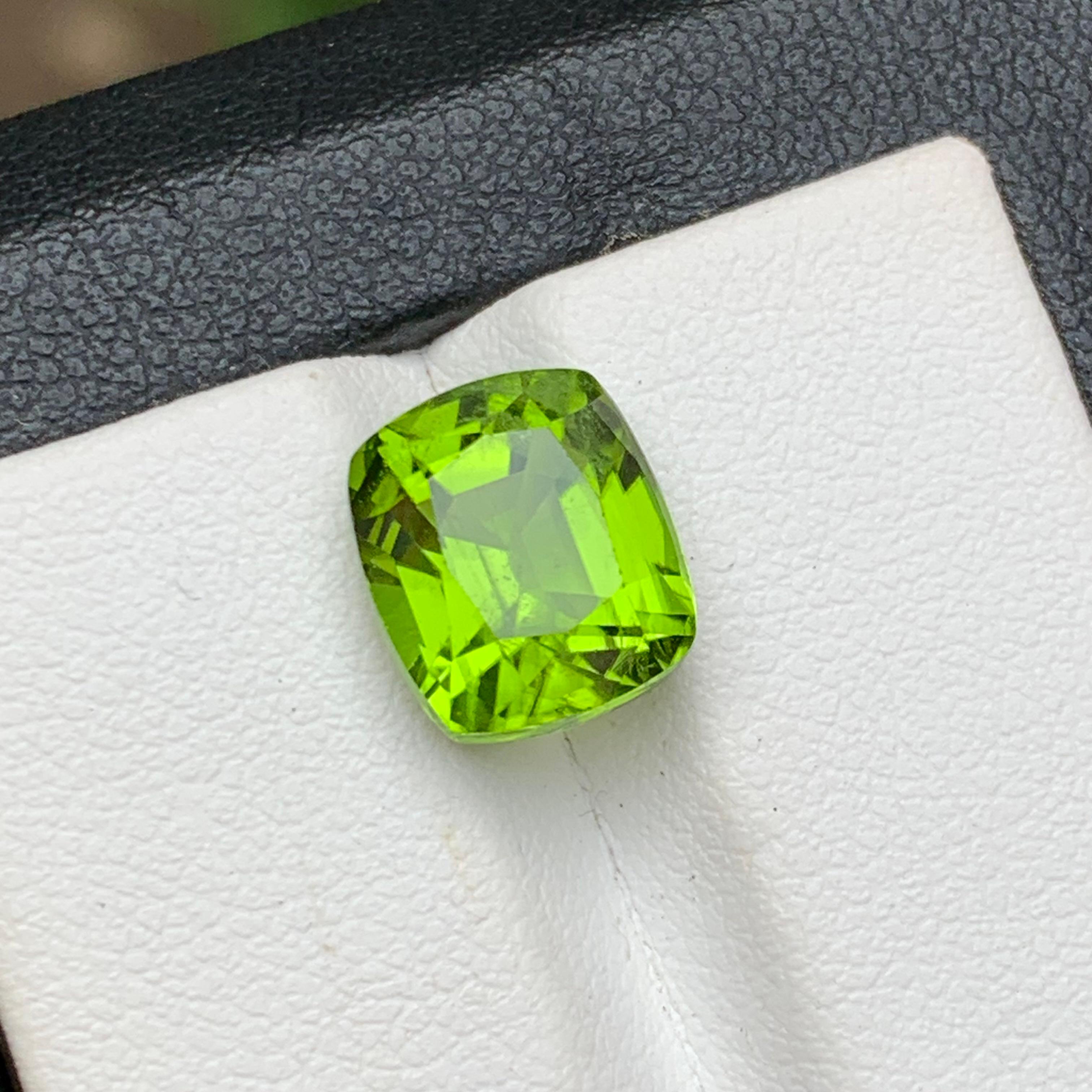 Vivid Green Natural Peridot Ring, Pendant Gemstone 5.95 Ct Cushion Cut-Jewelry 4
