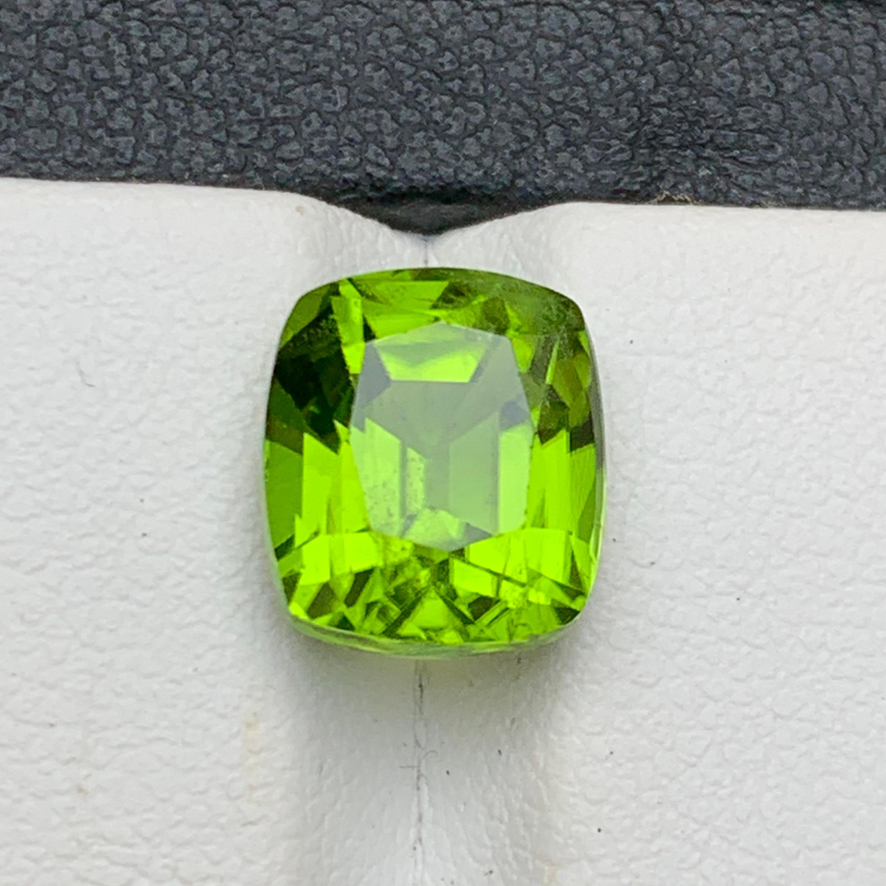 Vivid Green Natural Peridot Ring, Pendant Gemstone 5.95 Ct Cushion Cut-Jewelry 6