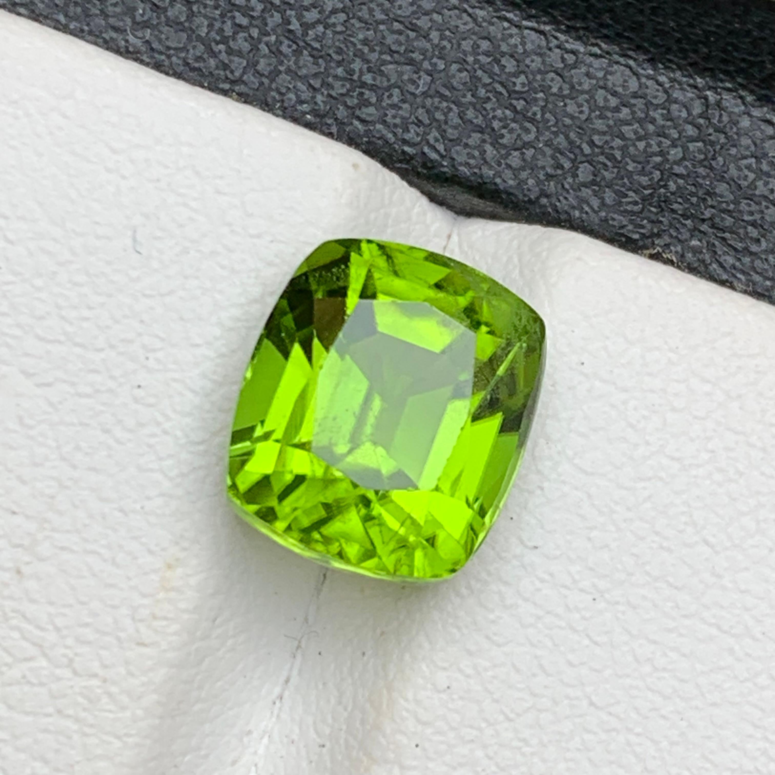 Vivid Green Natural Peridot Ring, Pendant Gemstone 5.95 Ct Cushion Cut-Jewelry 2