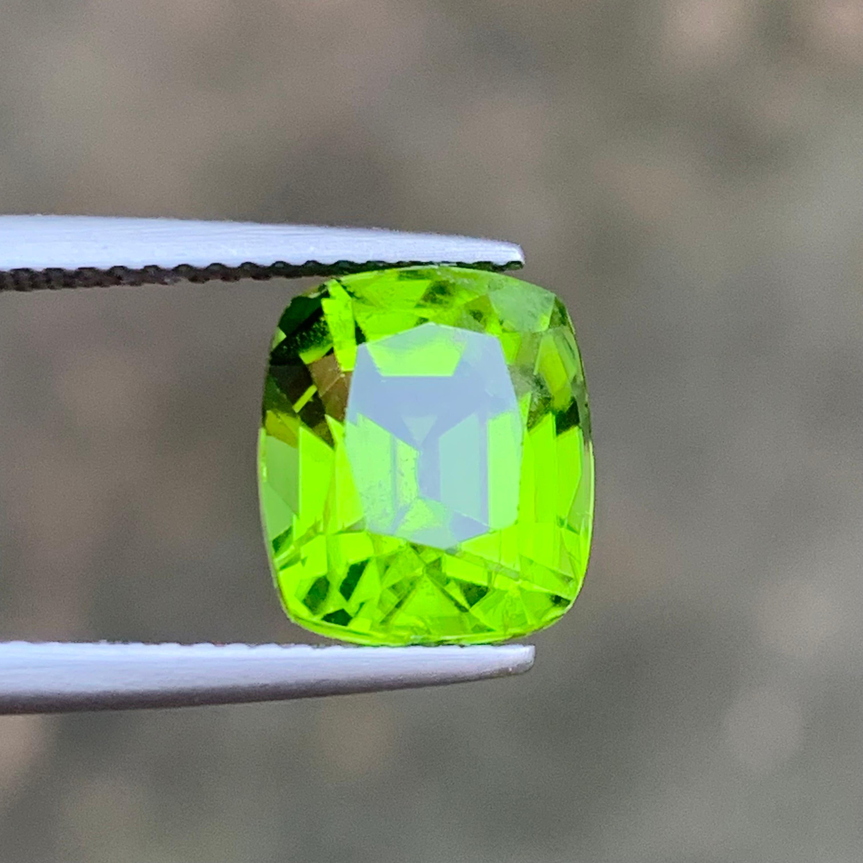Vivid Green Natural Peridot Ring, Pendant Gemstone 5.95 Ct Cushion Cut-Jewelry 3