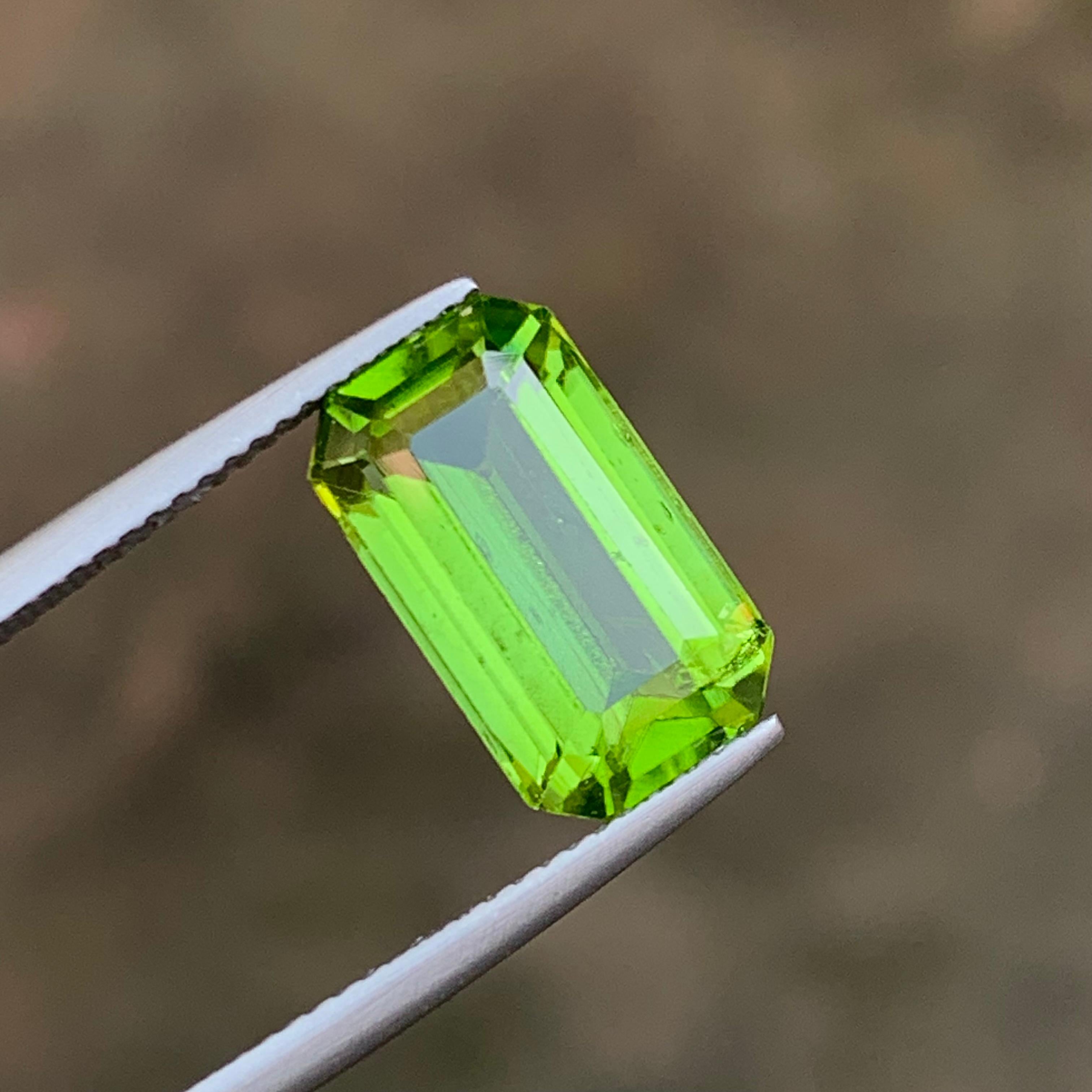 Vivid Green Natural Peridot Ring, Pendant Gemstone 6.65 Ct Emerald Cut-Jewelry 5