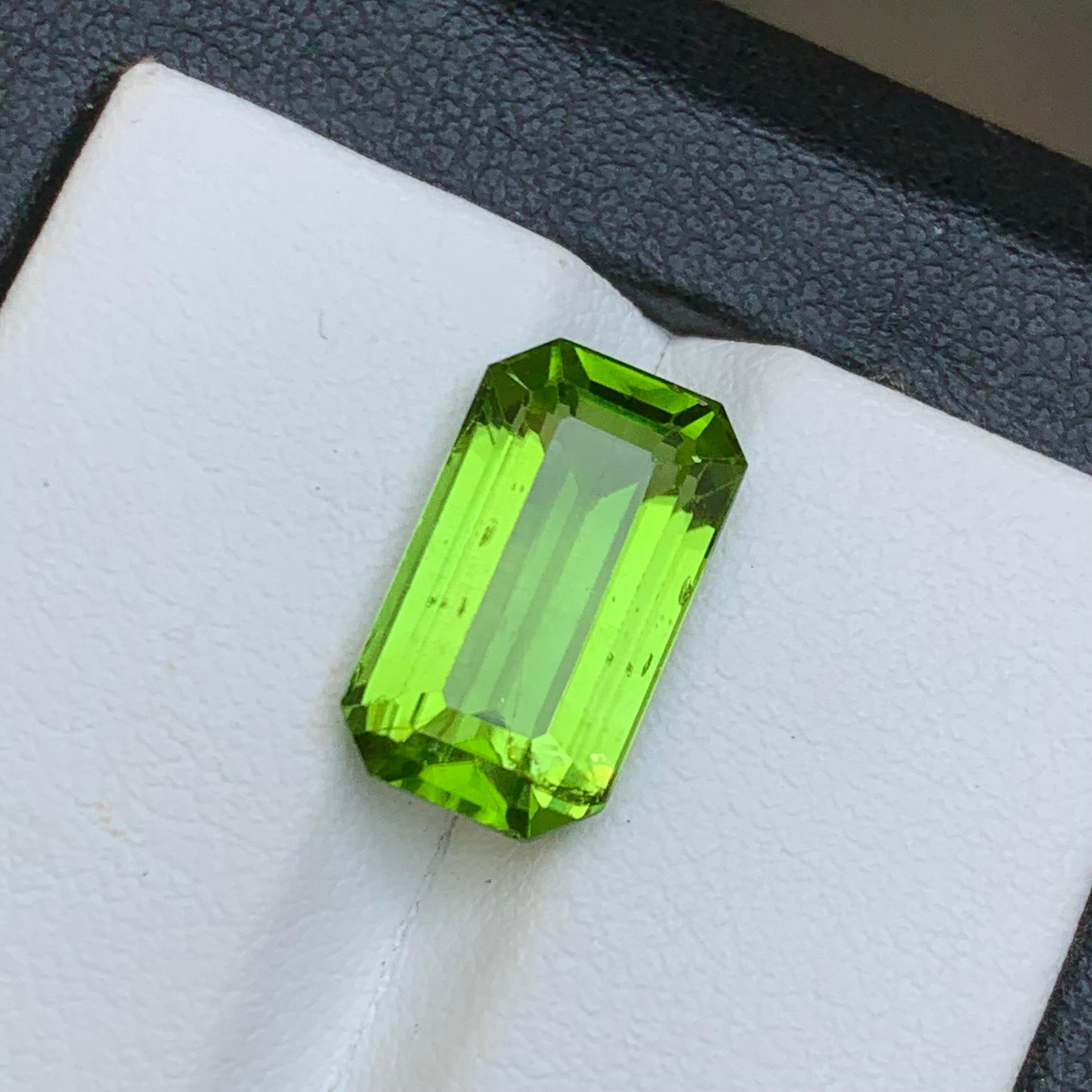 Vivid Green Natural Peridot Ring, Pendant Gemstone 6.65 Ct Emerald Cut-Jewelry 4