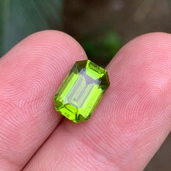 Ciondolo ad anello di peridoto naturale verde vivo, gemma sciolta da 4,15 carati, ottagono - Gioielli