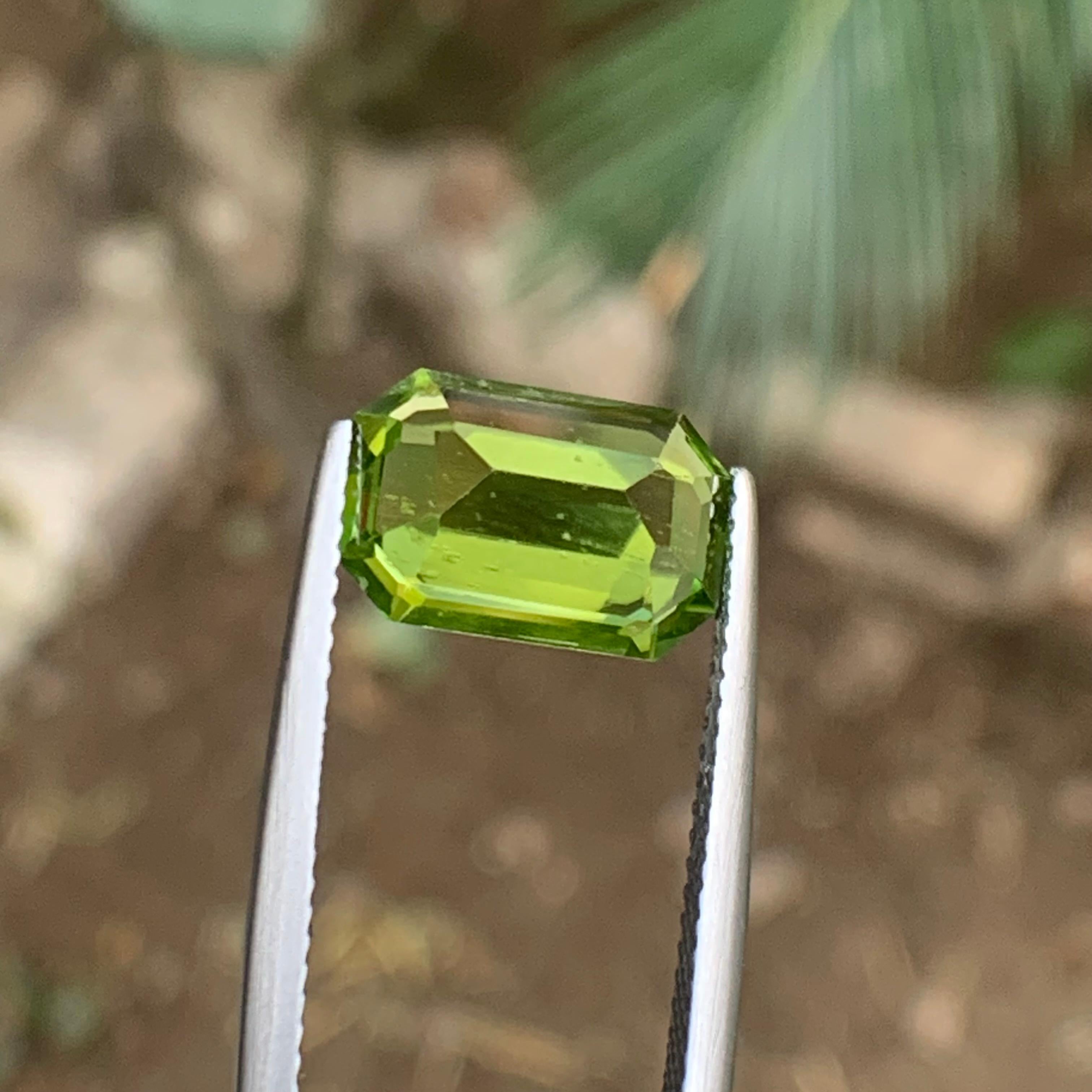 Ciondolo ad anello di peridoto naturale verde vivo, gemma sciolta da 4,15 carati, ottagono - Gioielli in vendita 2