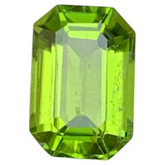 Vivid Green Natural Peridot Ring Pendant Loose Gemstone 4.15 Ct Octagon-Jewelry