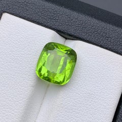 Vivid Green Natural Peridot Ring, Pendant Loose Gemstone 5.05 Ct Cushion Cut