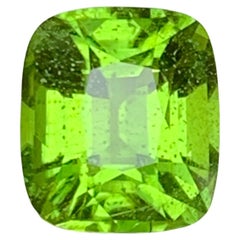 Vivid Green Natural Peridot Ring, Pendant Loose Gemstone 5.35 Carat Cushion Cut
