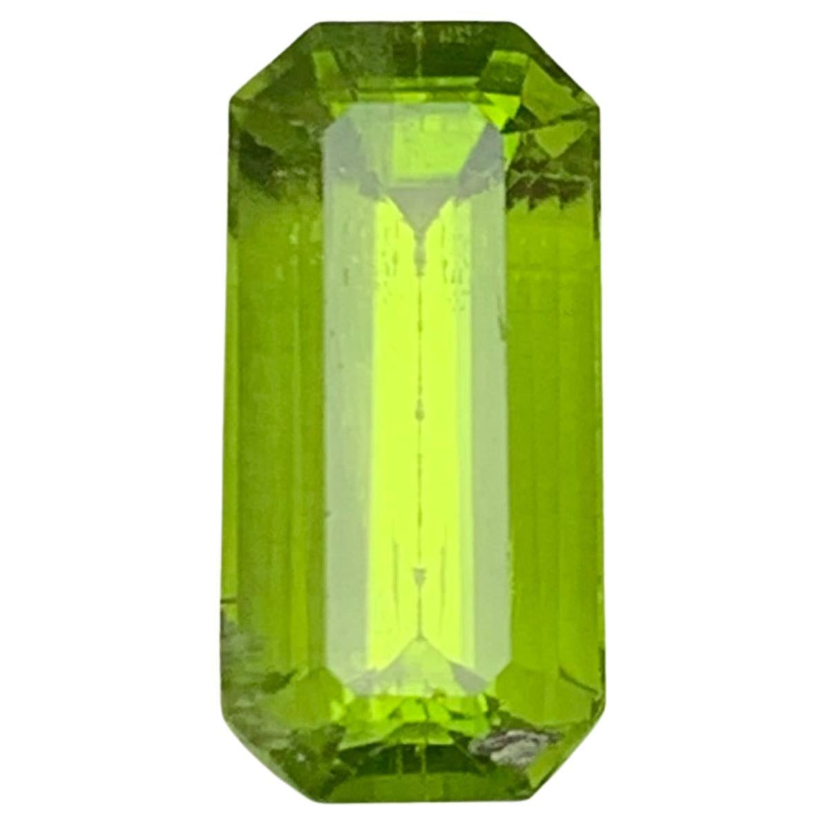 Colgante Anillo Peridoto Natural Verde Vivo Gema Suelta 5,35Ct Corte Esmeralda-Joya