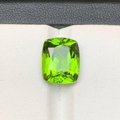 Anillo de Peridoto Natural Verde Vivo, Colgante Gema Suelta 7 Ct Corte Cojín Fantasía