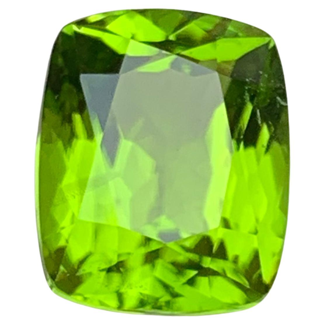 Vivid Green Natural Peridot Ring, Pendant Loose Gemstone 7 Ct Fancy Cushion Cut