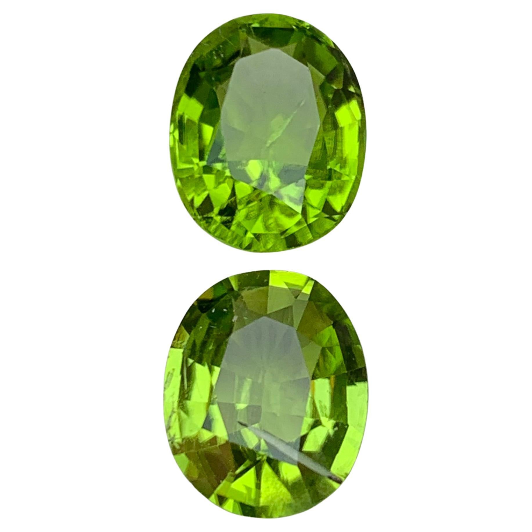 Vivid Green Natural Peridot Rings, Earrings Loose Gemstones 7.20Ct Oval Cushion For Sale