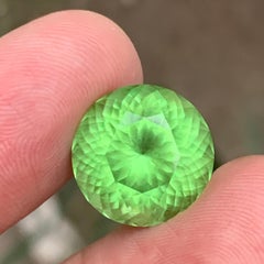 Vivid Green Natural Peridot Round Cut 14.54 Carat Loose Gemstone for Pendant
