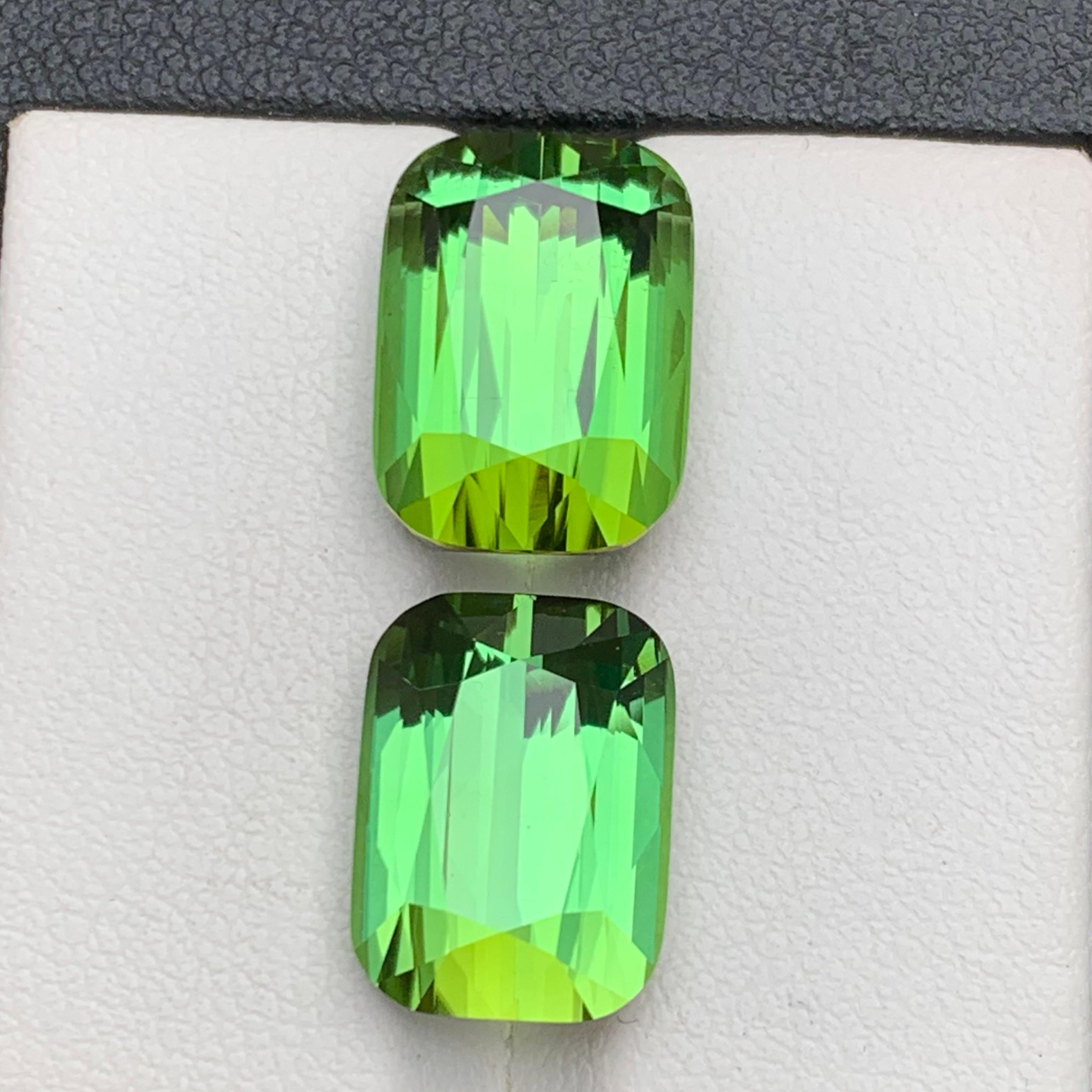 Orecchini con tormalina naturale verde vivo, ciondolo con gemme sciolte 18,90 ct-gioielli in vendita 5