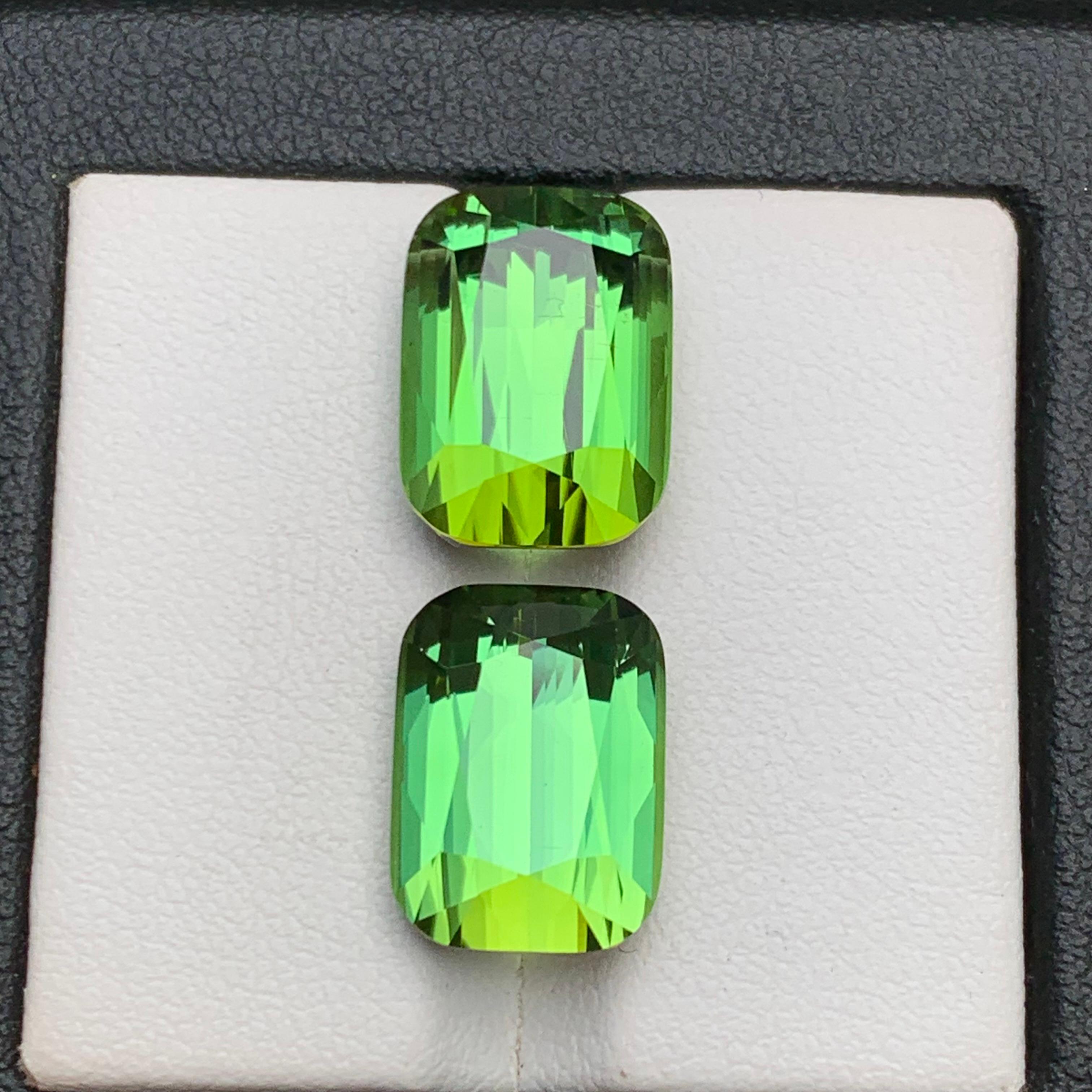 Orecchini con tormalina naturale verde vivo, ciondolo con gemme sciolte 18,90 ct-gioielli in vendita 7