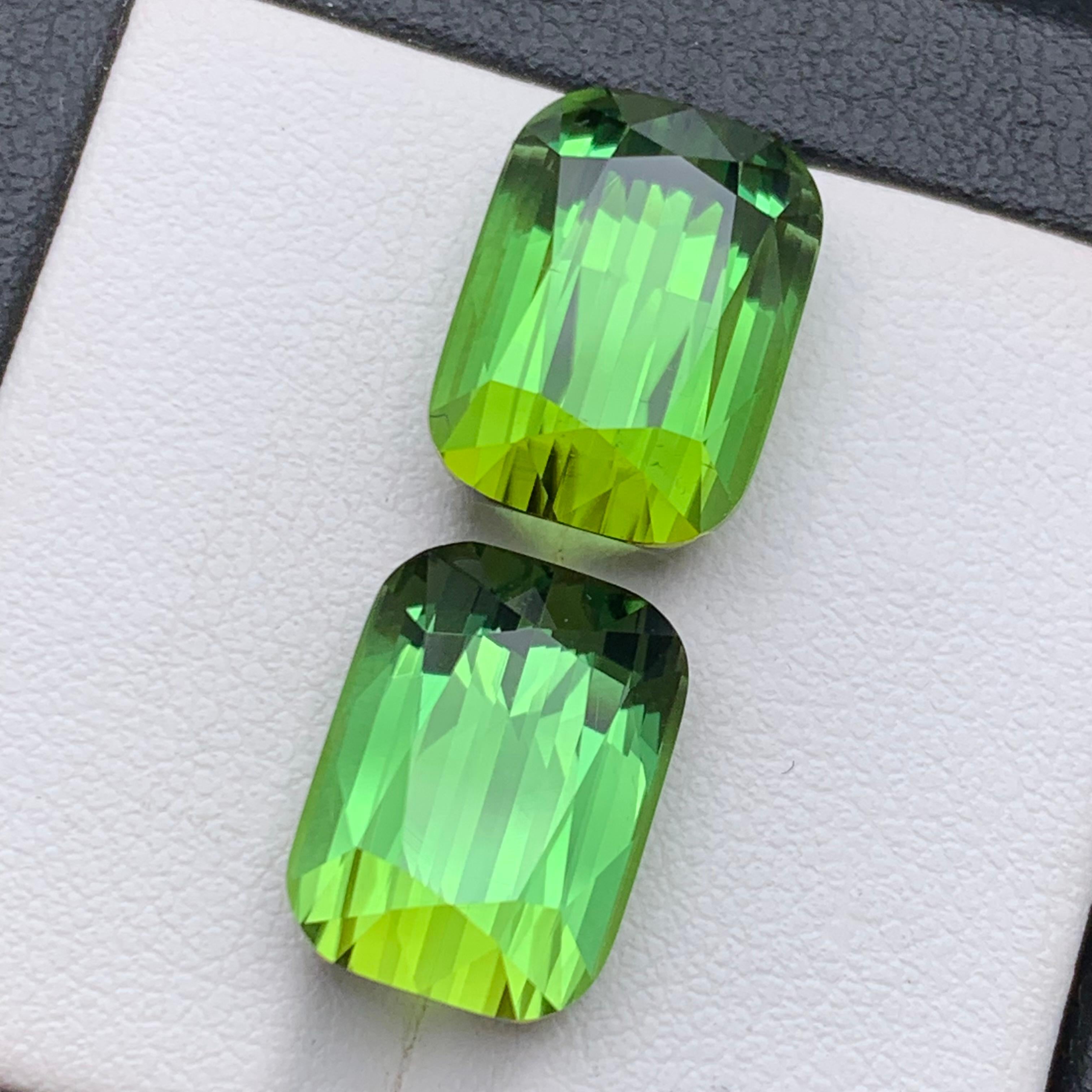 Set di gemme sciolte di tormalina naturale di colore verde vivo per orecchini, collane, ciondoli o qualsiasi altro gioiello - taglio a cuscino!

💎 TIPO DI GEMMA: Tormalina 
⚖️ PESO: 18,90 Carati
🪚 FORMA E TAGLIO: Taglio a cuscino
📏 DIMENSIONE