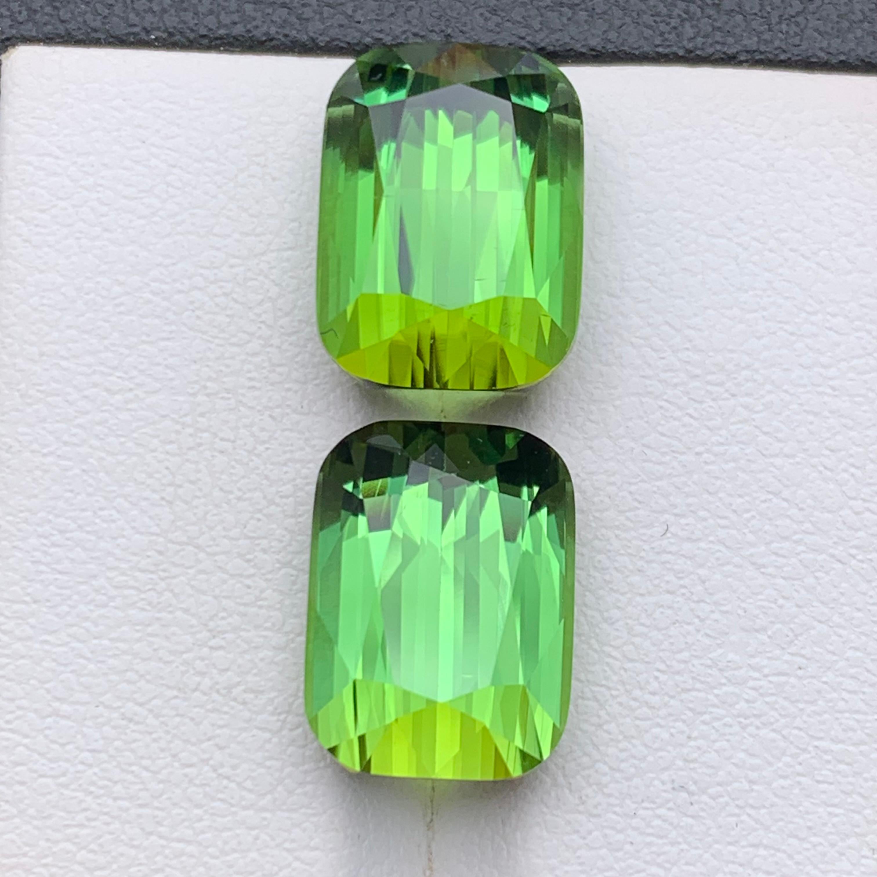 Contemporaneo Orecchini con tormalina naturale verde vivo, ciondolo con gemme sciolte 18,90 ct-gioielli in vendita