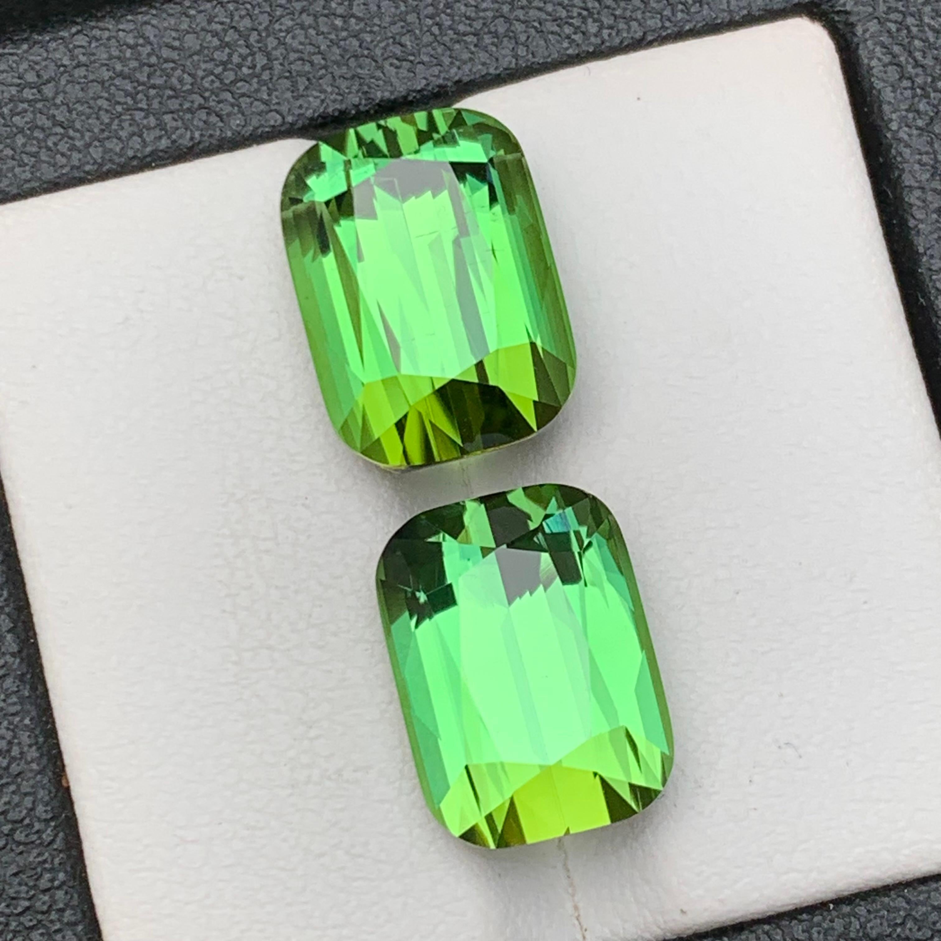 Orecchini con tormalina naturale verde vivo, ciondolo con gemme sciolte 18,90 ct-gioielli In condizioni Nuovo in vendita a Peshawar, PK