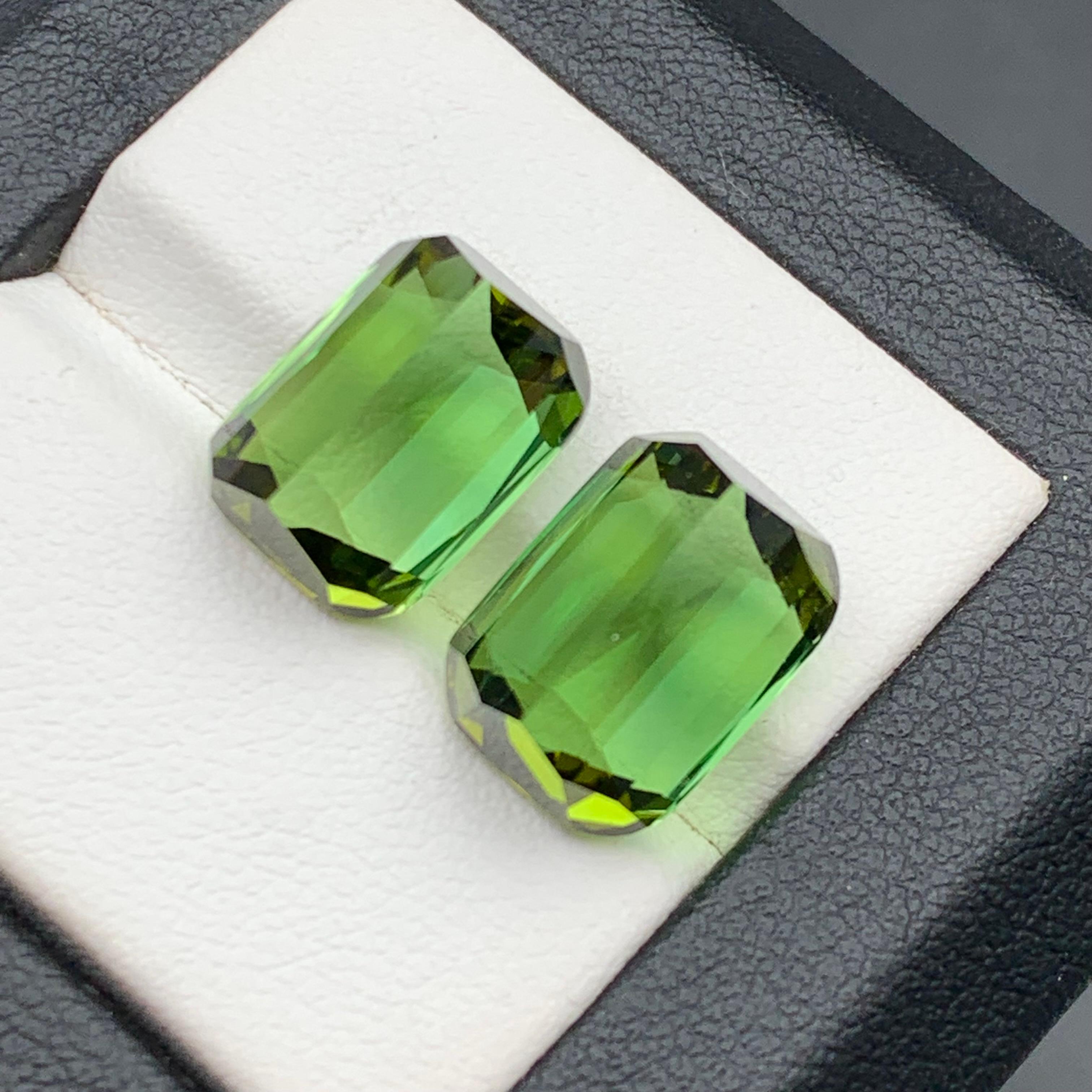 da uomo o donna Orecchini con tormalina naturale verde vivo, ciondolo con gemme sciolte 18,90 ct-gioielli in vendita