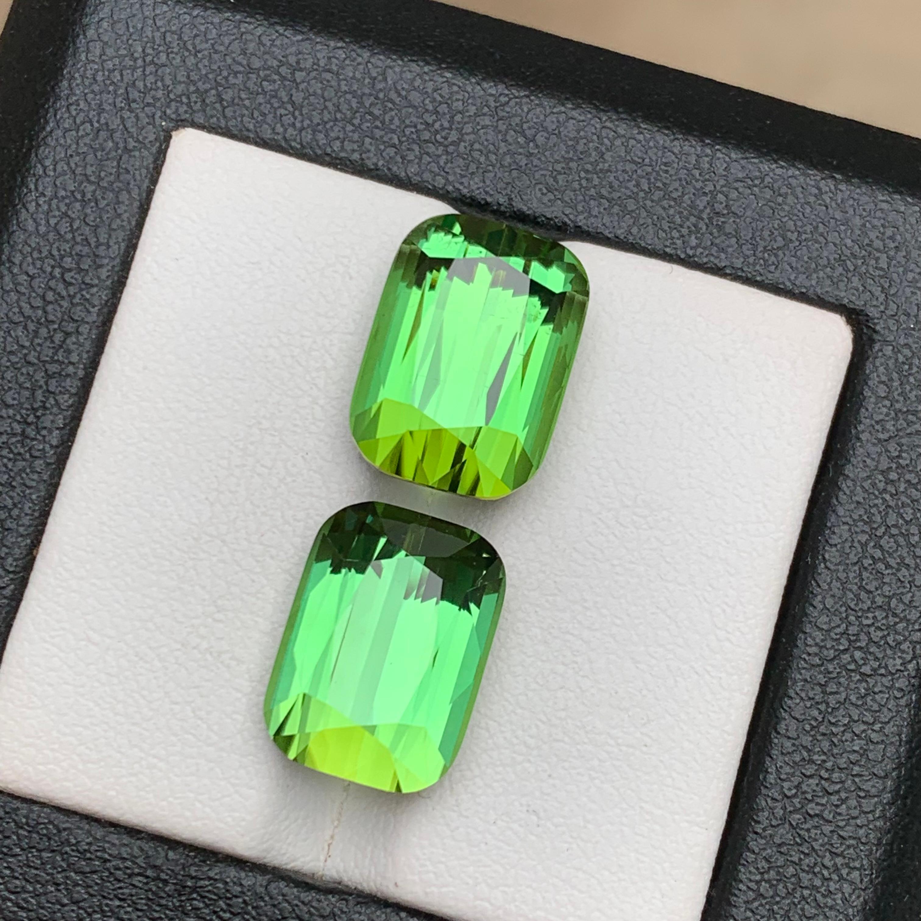 Orecchini con tormalina naturale verde vivo, ciondolo con gemme sciolte 18,90 ct-gioielli in vendita 1