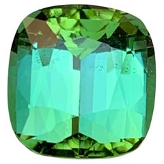 Vivid Green Natürlicher Turmalin Edelstein 5.75Ct Cushion Schliff  Ring, Anhänger Jewell