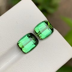 Vivid Green Natural Turmalin Edelsteine Set 5,35 Ct Kissenschliff für Schmuck