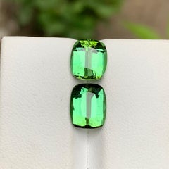Vivid Green Natural Turmalin Edelsteine Set 5,35 Ct Kissenschliff für Schmuck