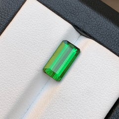 Vivid Green Natural Tourmaline Ring Loose Gemstone 2.65 Ct Emerald Cut-Jewelry
