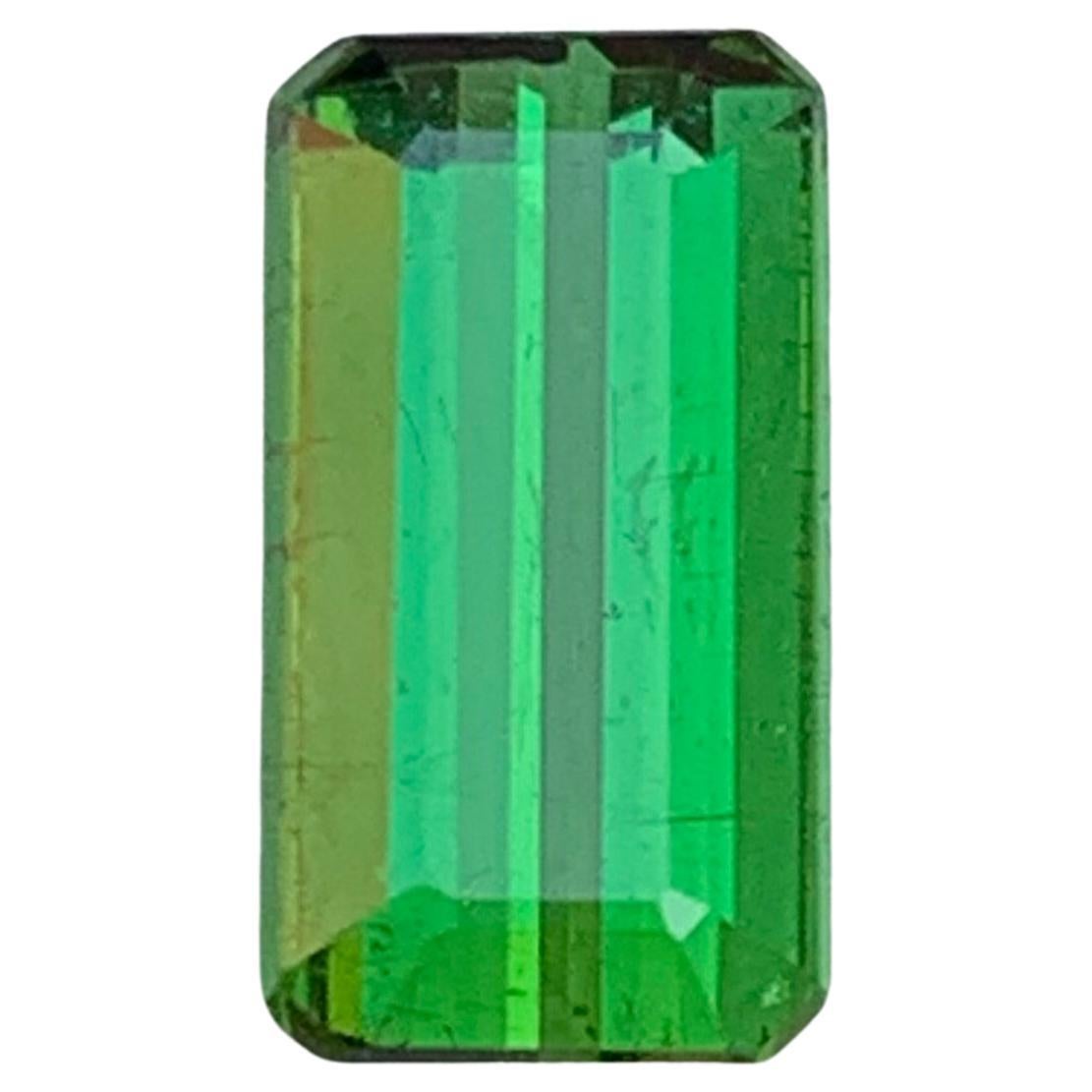Vivid Green Natural Tourmaline Ring Loose Gemstone 2.65 Ct Emerald Cut-Jewelry