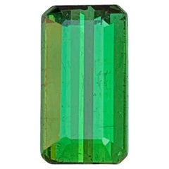 Vivid Green Natural Tourmaline Ring Loose Gemstone 2.65 Ct Emerald Cut-Jewelry