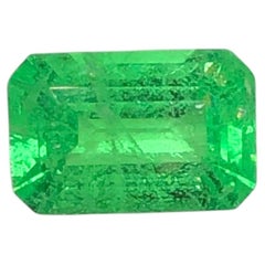 Vivid Green Natural Tsavorite 2.38 Carat Emerald Cut Loose Gemstone for Ring