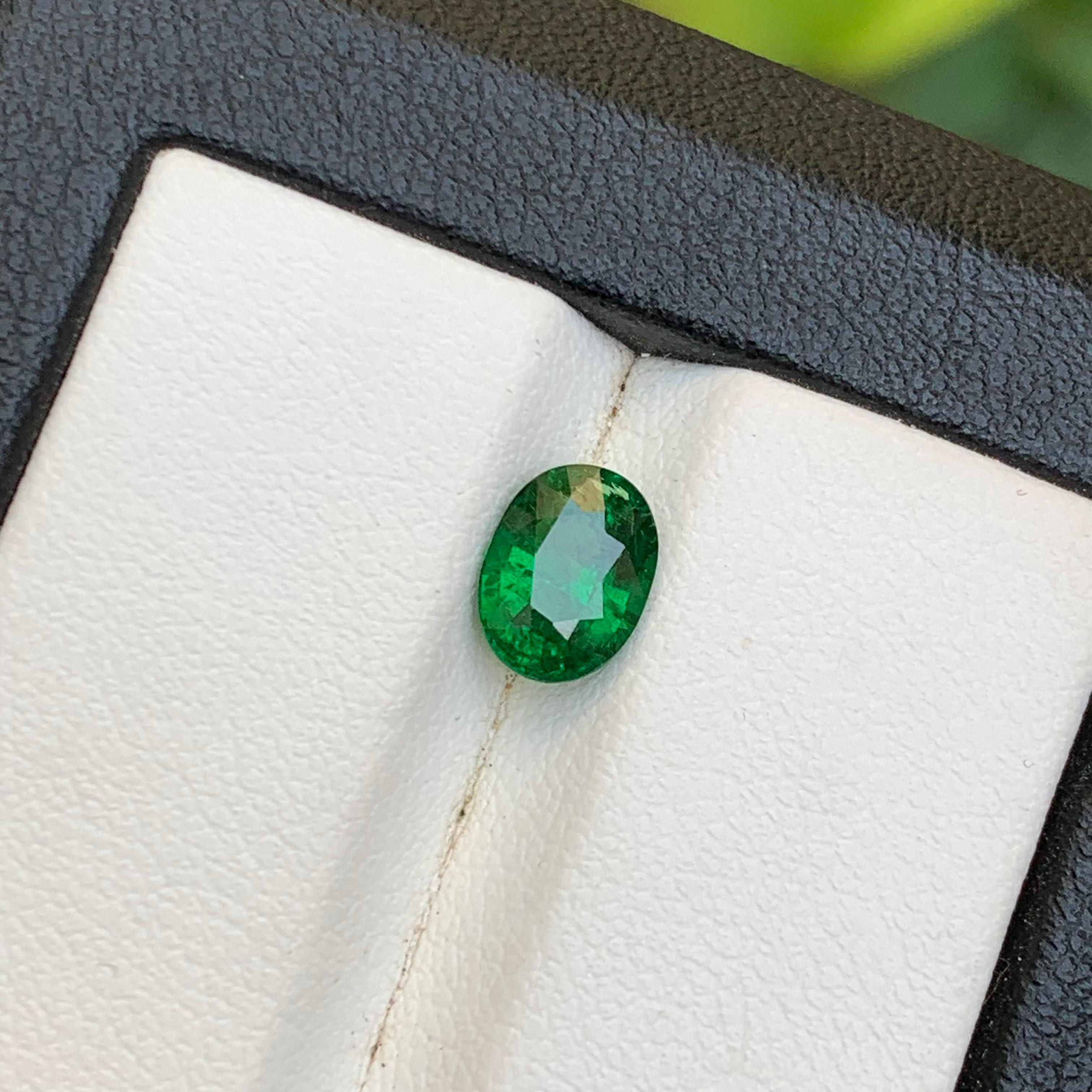 Lebendiges Grün Natürlicher Tsavorit Loser Edelstein 1.43 Ct Oval Schliff für Ring-Schmuck im Angebot 5