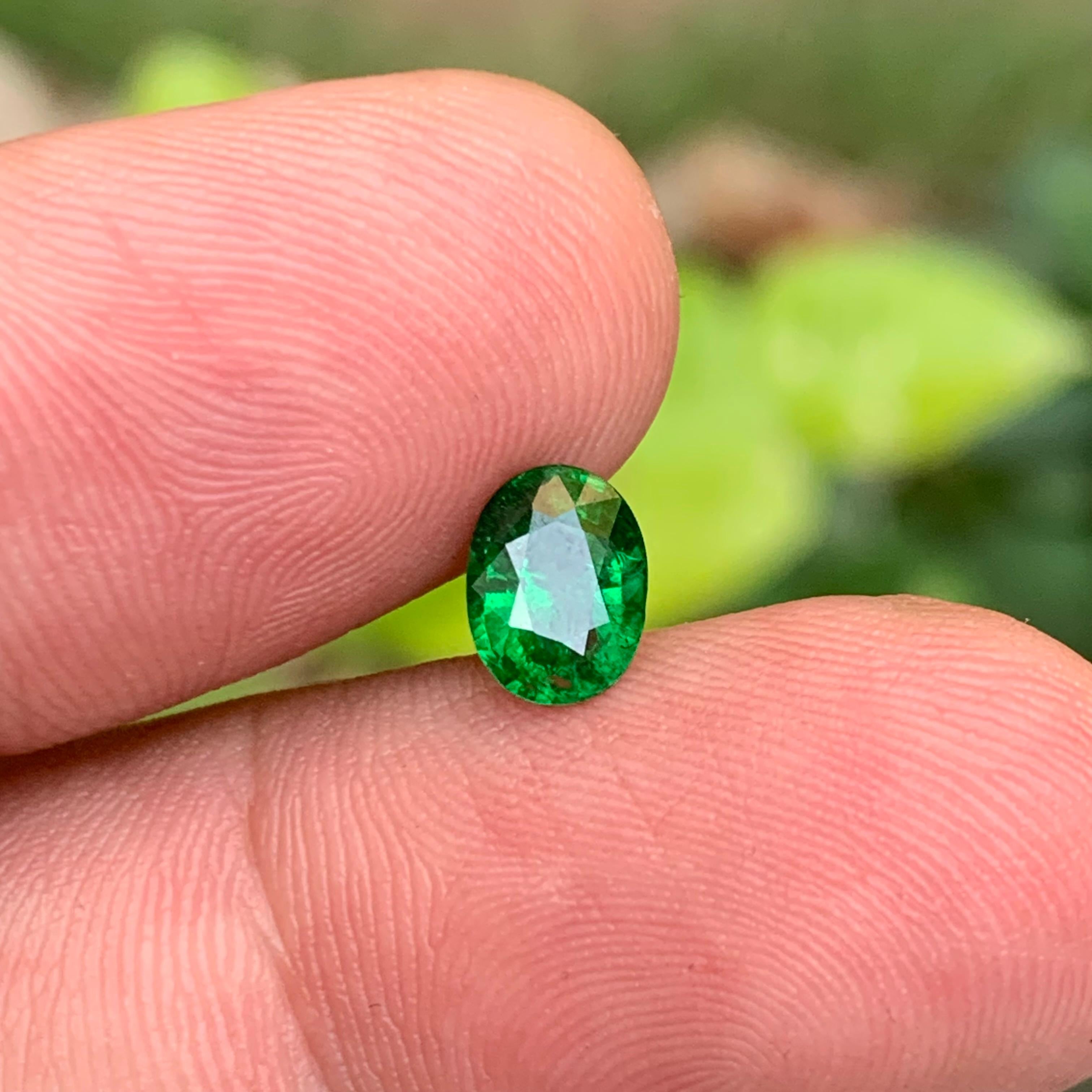 Lebendiges Grün Natürlicher Tsavorit Loser Edelstein 1.43 Ct Oval Schliff für Ring-Schmuck für Damen oder Herren im Angebot