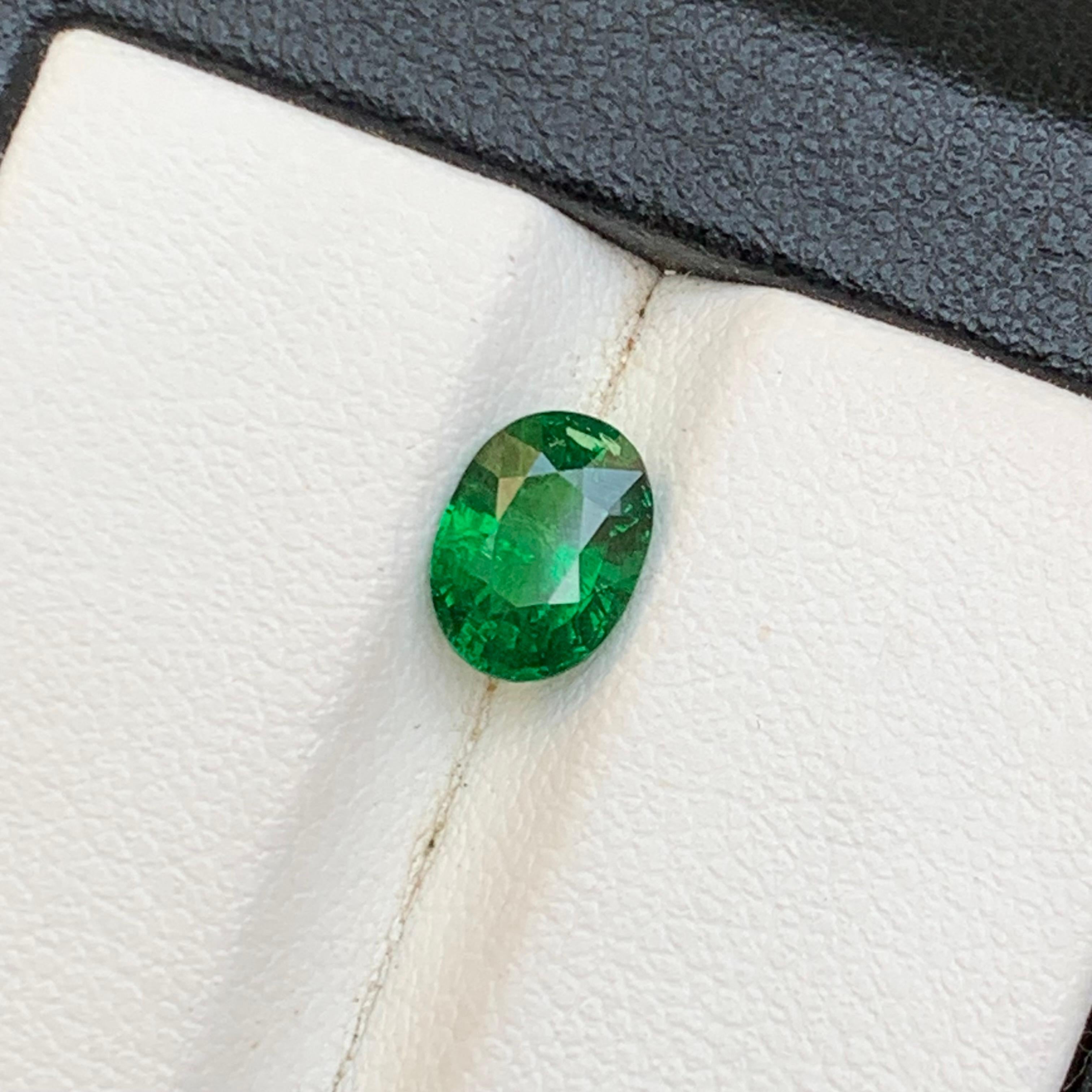 Lebendiges Grün Natürlicher Tsavorit Loser Edelstein 1.43 Ct Oval Schliff für Ring-Schmuck im Angebot 1