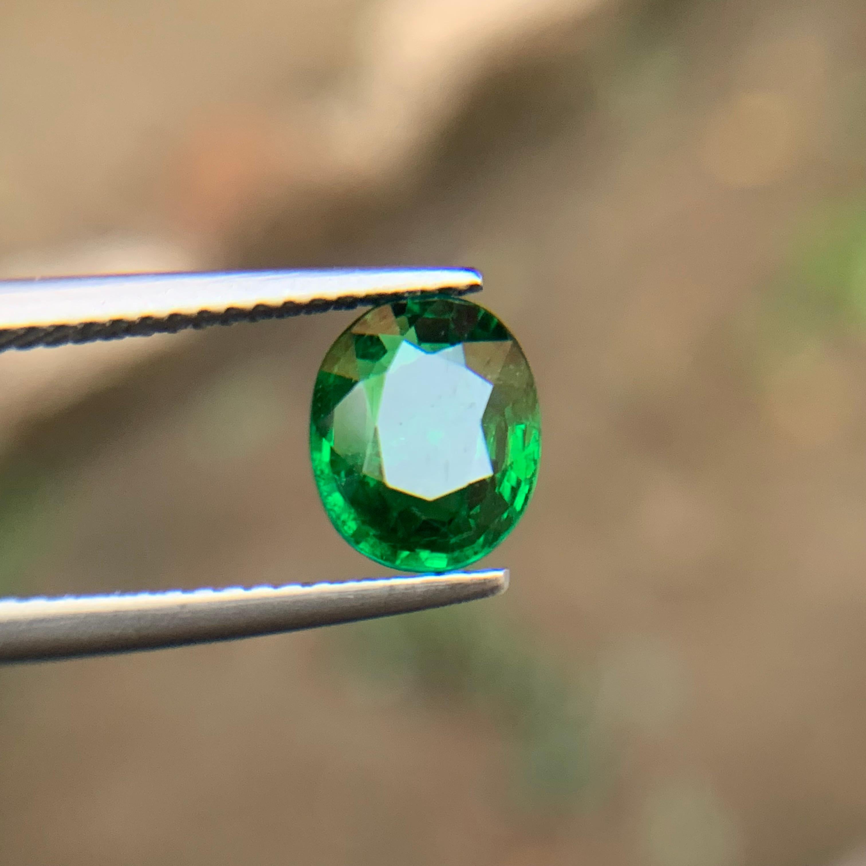 Lebendiges Grün Natürlicher Tsavorit Loser Edelstein 1.70 Ct Oval Schliff für Ring-Schmuck (Zeitgenössisch) im Angebot