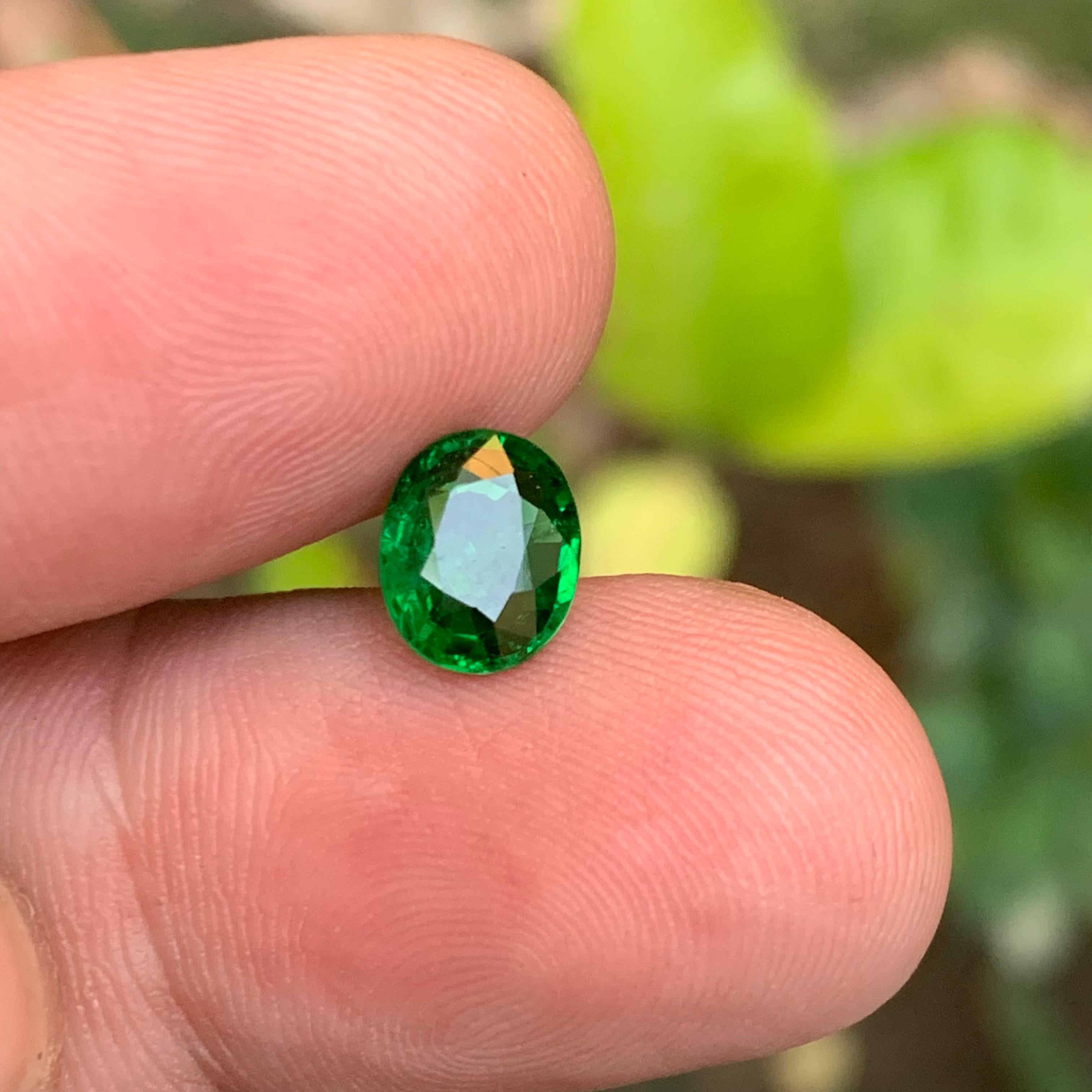 Lebendiges Grün Natürlicher Tsavorit Loser Edelstein 1.70 Ct Oval Schliff für Ring-Schmuck im Angebot 1