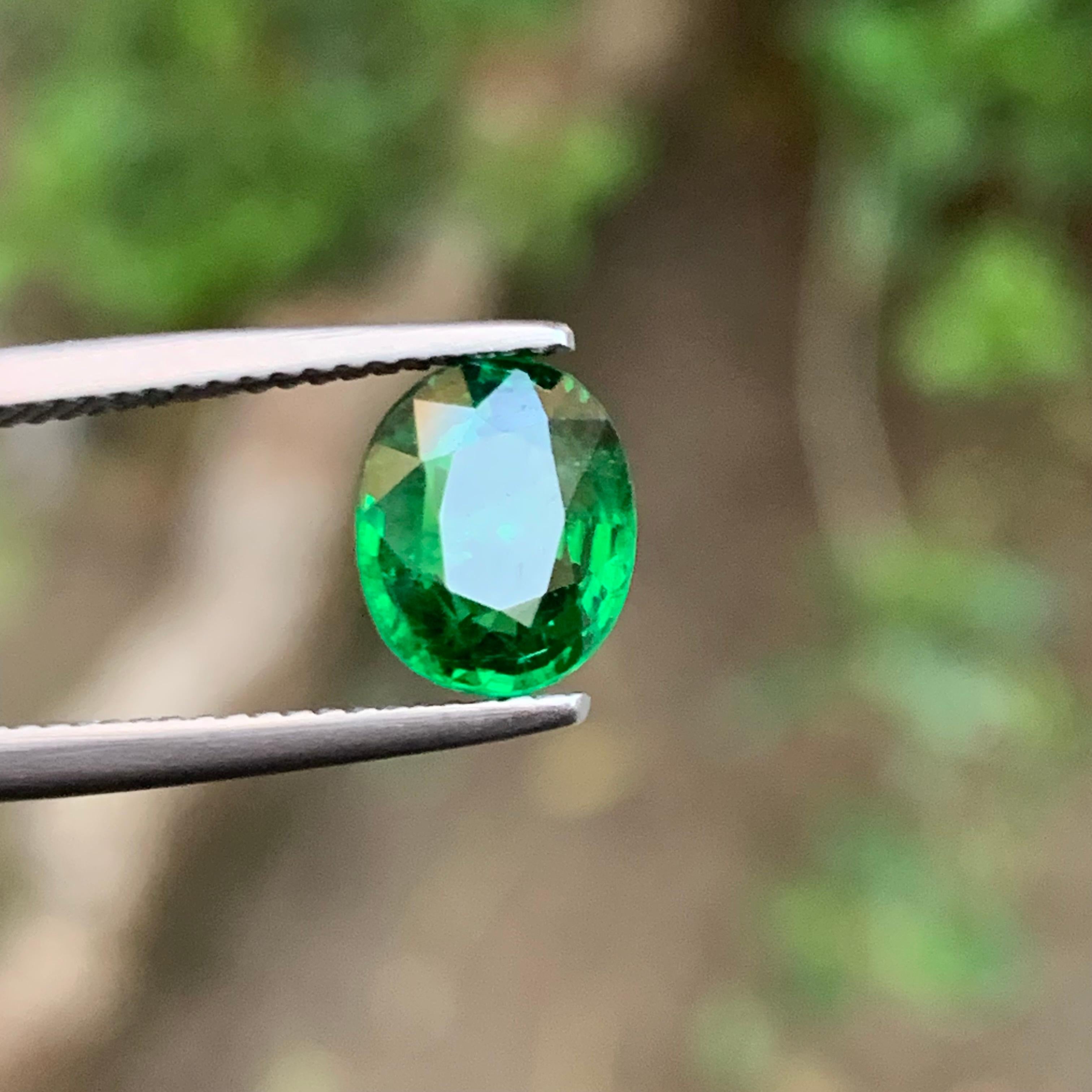 Lebendiges Grün Natürlicher Tsavorit Loser Edelstein 1.70 Ct Oval Schliff für Ring-Schmuck im Angebot 3