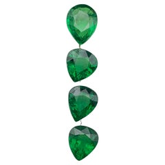 Vivid Green Natural Tsavorite Loose Gemstone Lot 4.6Ct Pear Cut for Ring-Jewelry