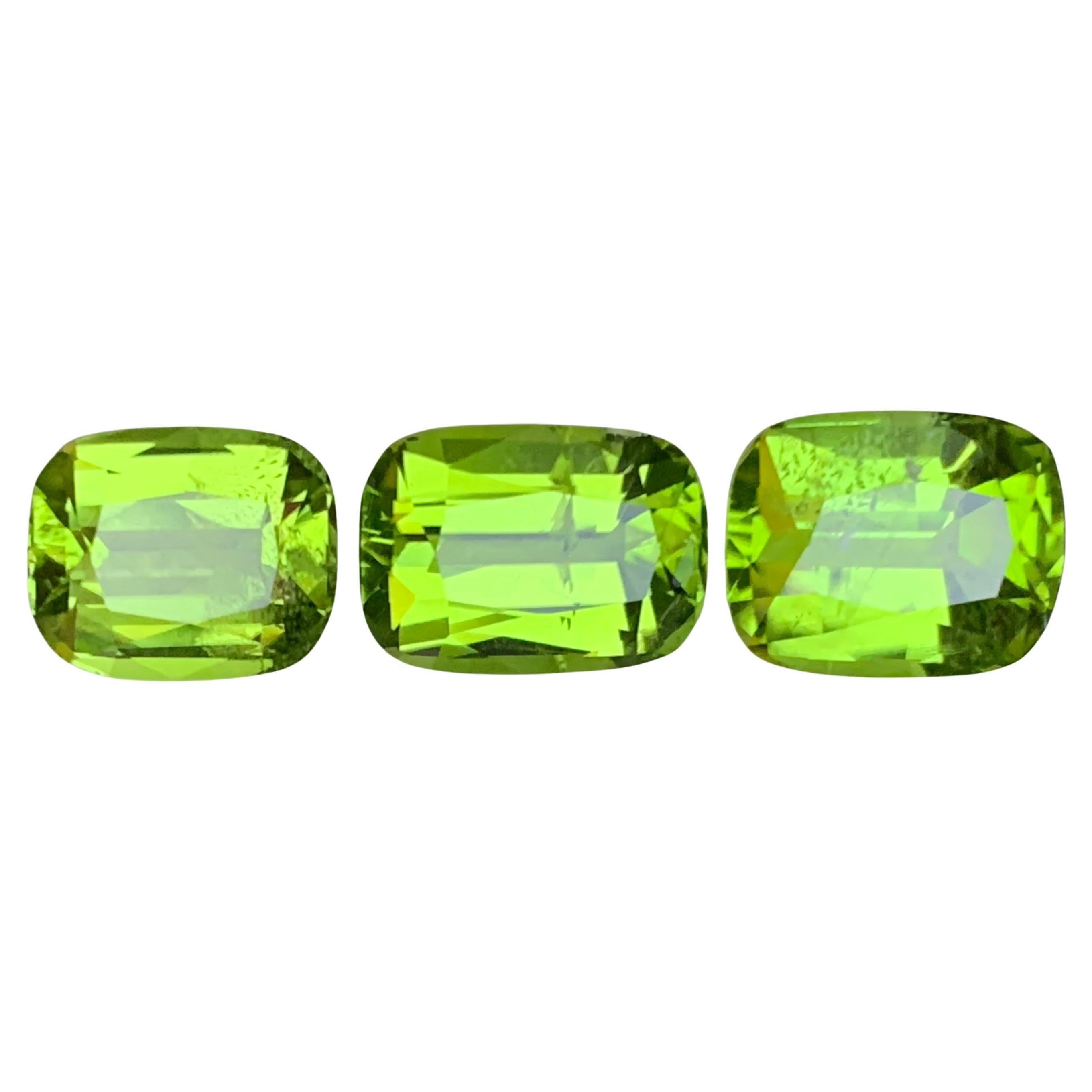 Vivid Green Peridot 10.50 Ct Cushion Cut Natürliche Lose Edelsteine Paket-Schmuck