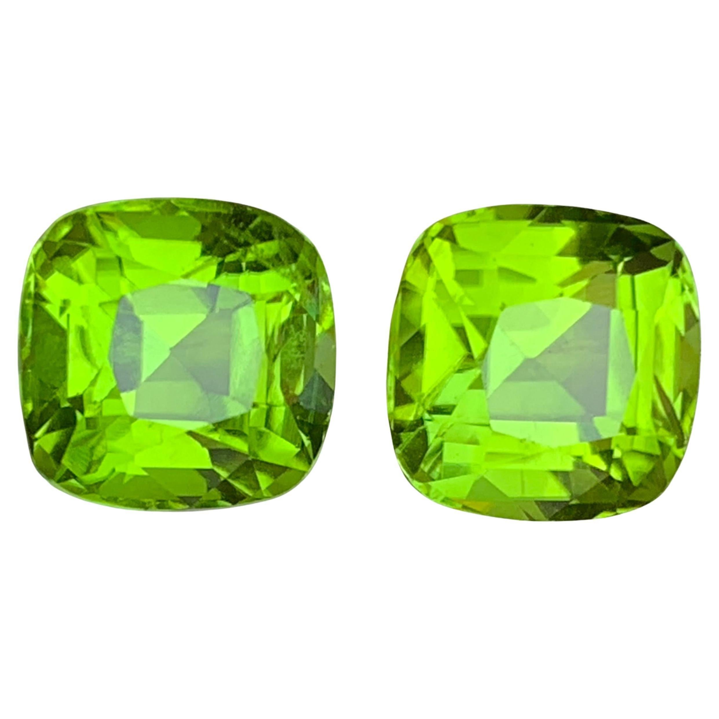 Peridot vert vif 10.50 Ct Cushion Cut Natural Loose Gemstones Set for Jewelry (Jeu de pierres précieuses en vrac pour bijoux)