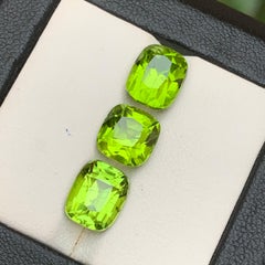 Vivid Green Peridot 11.55 Ct Cushion Cut Natural Loose Gemstone Parcel for Jewel