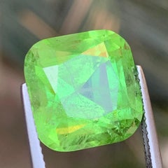 Vivid Green Peridot 13.80 Ct Natural Loose Gemstone Square Cushion Cut  Jewelry