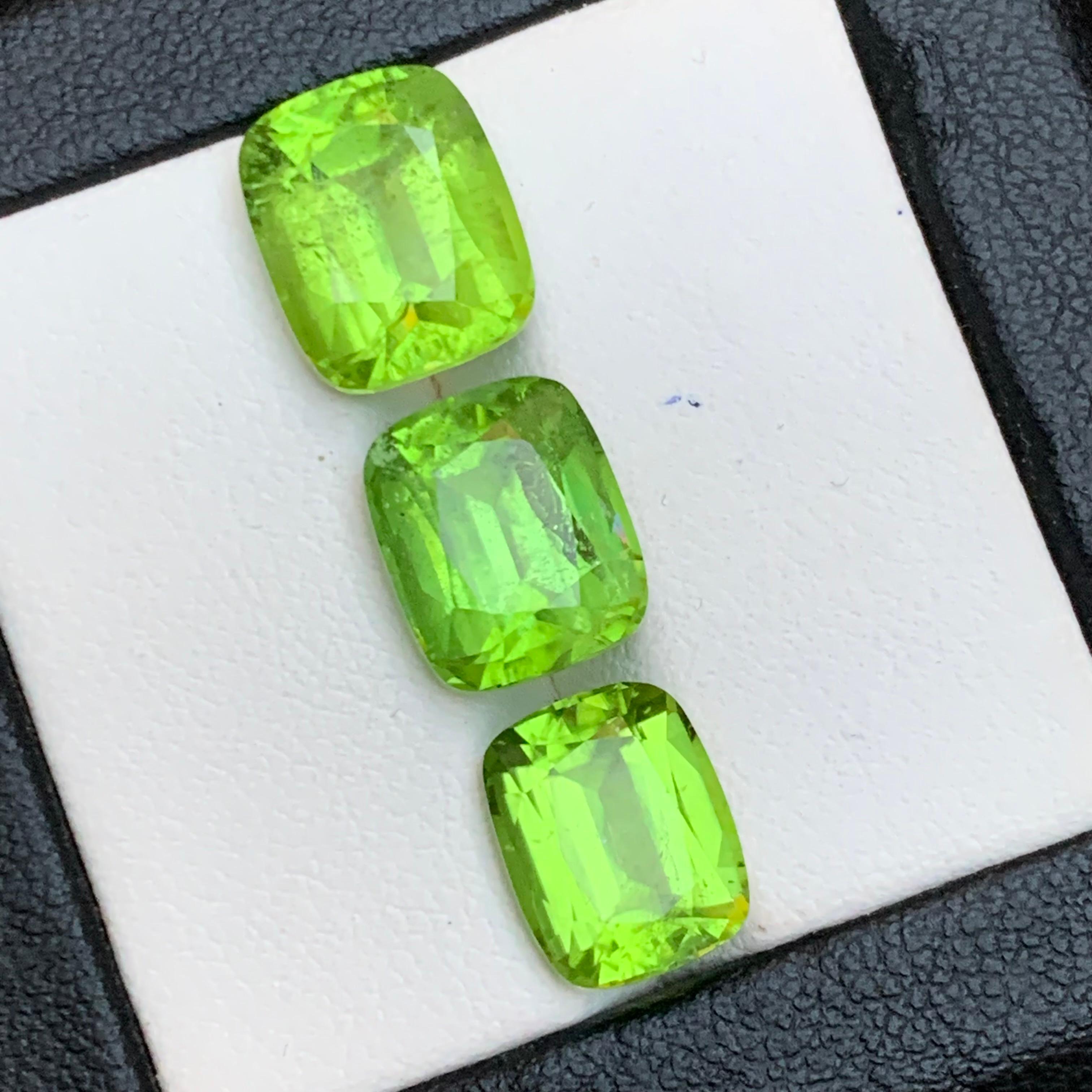 Peridoto verde vivo 14,57 Ct Taglio Cuscino Gemme Naturali Sciolte Pacco-Gioielli in vendita 6